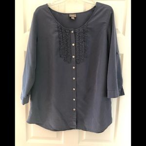 J. Jill front pleated flowy blouse